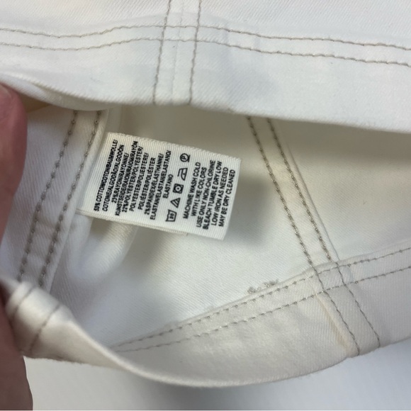 Free People Modern Femme Mini Skirt White Denim size 2 OFF White - Picture 9 of 10